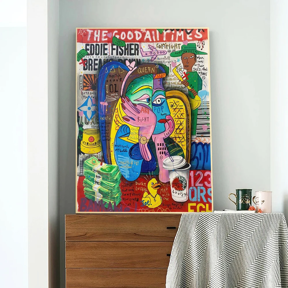 Уличный граффити Пикассо абстрактная женщина Настенный декор художественный