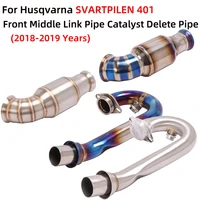 for husqvarna svartpilen 401 2018 2019 motorcycle modified exhaust escape system front middle link pipe catalyst delete tube