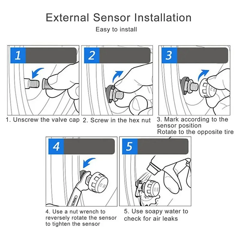 Мотоцикл TPMS Монитор давления в шинах на солнечной энергии режиме реального