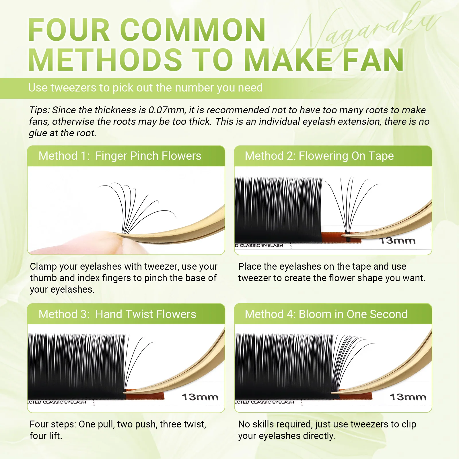 NAGARAKU Классические накладные ресницы 16 рядов