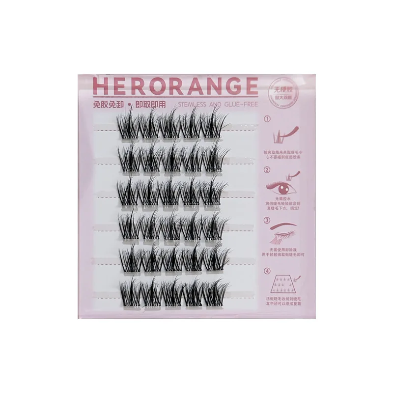 Набор для наращивания ресниц HERORANGE без клея наращивание натуральный автогезия