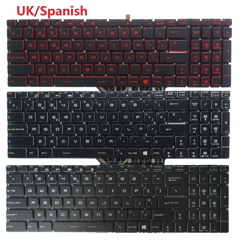 UK/Spanish laptop keyboard For MSI GP62 GP72 GL62 LG72 GL72 GP62VR GP62MVR GP72MVR GL62M GL62MVR GL63 GL72M GL73 WS60 WS72 WT72