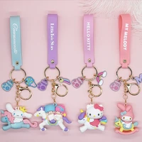 genuine sanrio kitty cat figures keychains pendant anime cartoon kuromi car key chain key ring bag hanging ornaments kids gifts