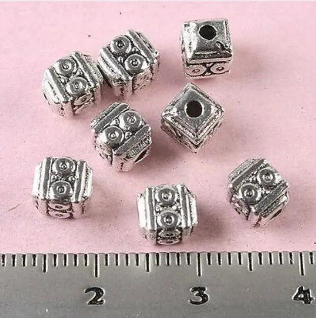 40 шт. бусины 8 из тибетского серебра 5 8x4 9 мм h1605