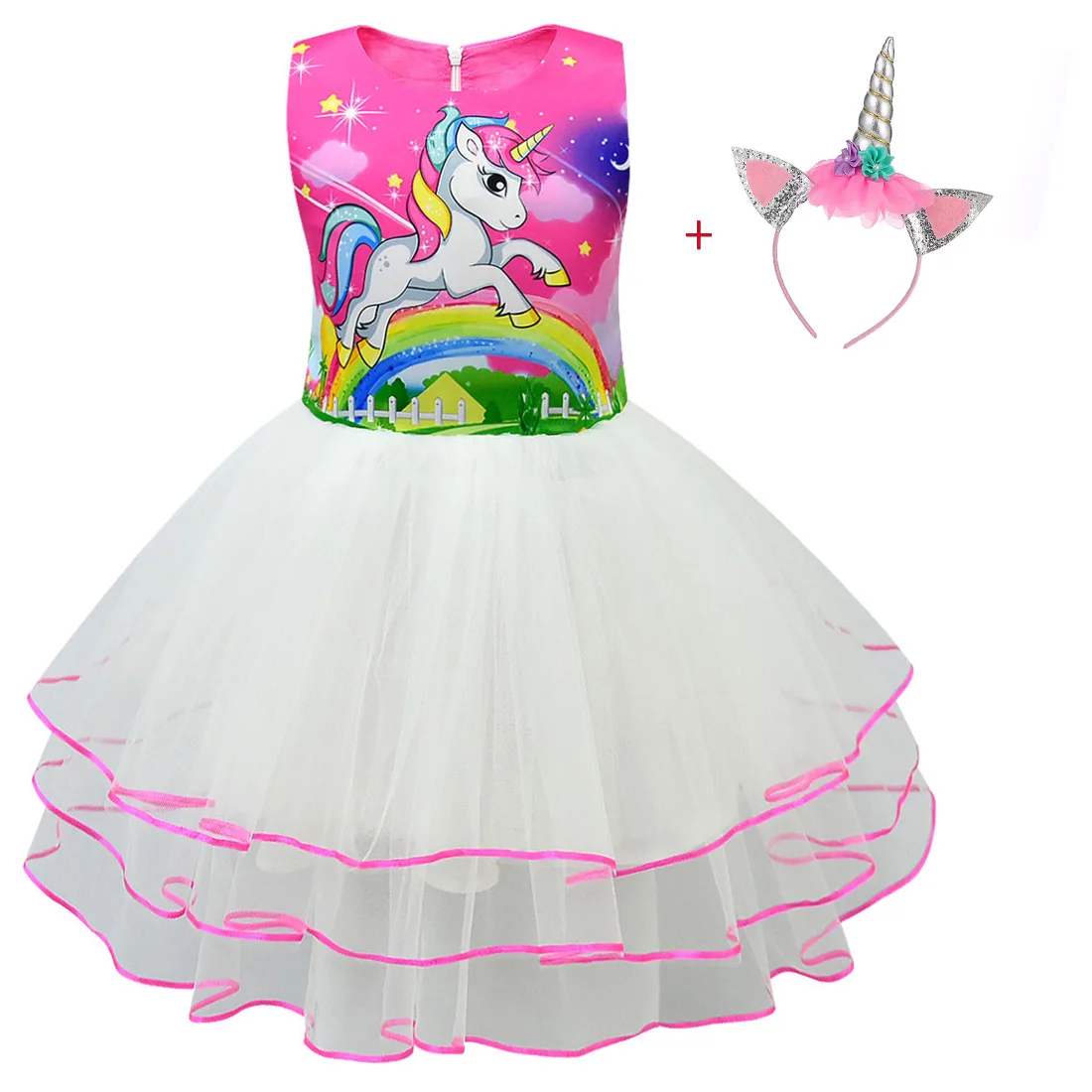 Unicorn Dresses Girl Party Dress for Toddler Birthday Fashion Cute Princess kids child Clothing 3 5 6 7 8 9 10Y | Детская одежда и
