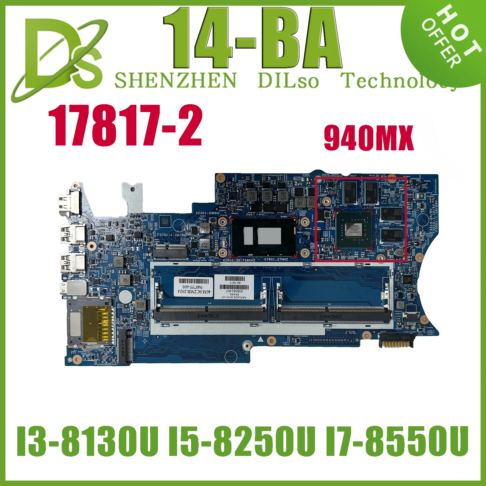 KEFU 17817-2 материнская плата для HP PAVILION X360 14-BA109TX 14-BA 939382-601 материнская плата для ноутбука с i3-8130U i5-8250U i7-8550U 940MX KEFU 17817-2 материнская плата для HP PAVILION X360 14-BA109TX 14-BA 939382-601 материнская плата для ноутбука с i3-8130U i5-8250U i7-8550U 940MX