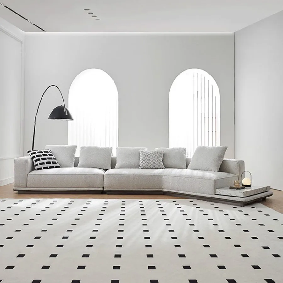 Белый диван итальянский дизайн простая обивка Минималистичная гостиная-кровать