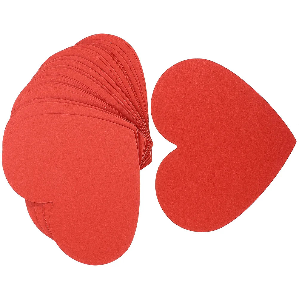 

100 Pcs Greeting Card Heart Shaped Cards Red Valentine Kit Valentines Day Pearl Paper Kits Bulk