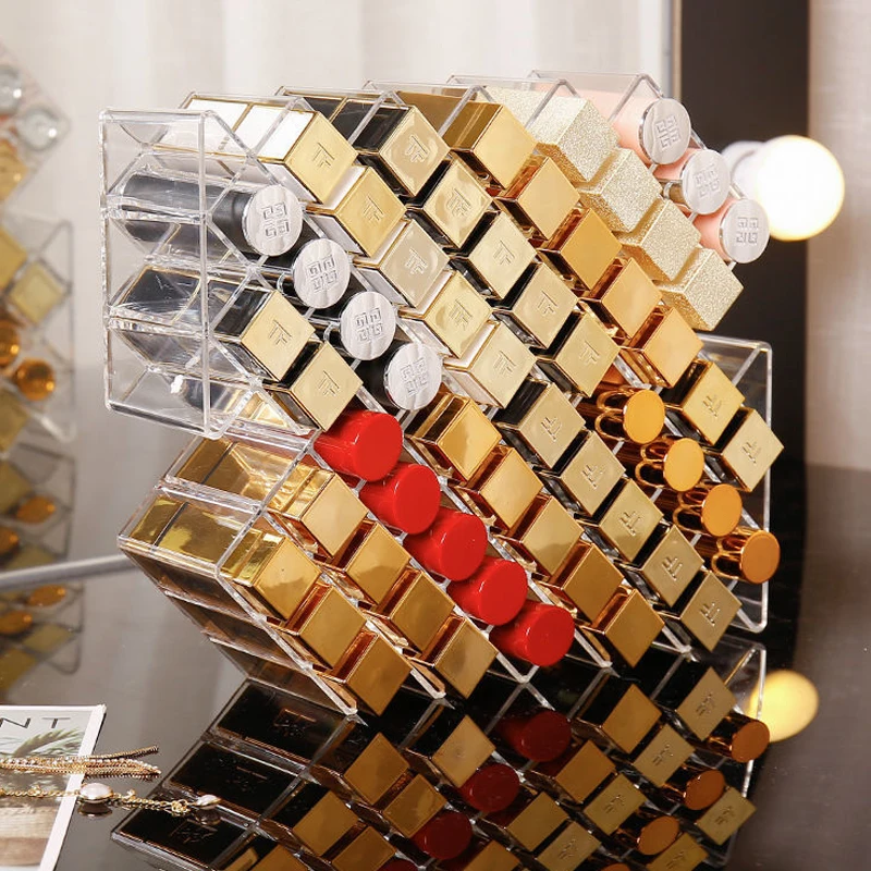 

40 Grid Acrylic Lipstick Box Makeup Storage Box Lipstick nail polish organizer Display Holder Cosmetic Organizer Box