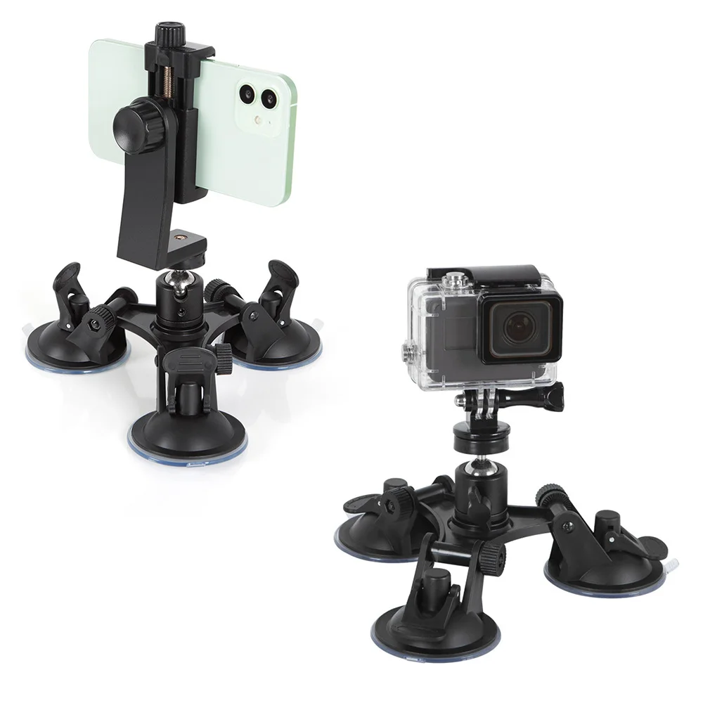 Фото Мощный держатель-присоска с шаровой головкой для экшн-камер Gopro Hero, DJI OSMO, Insta 360 и мобильных телефонов №1