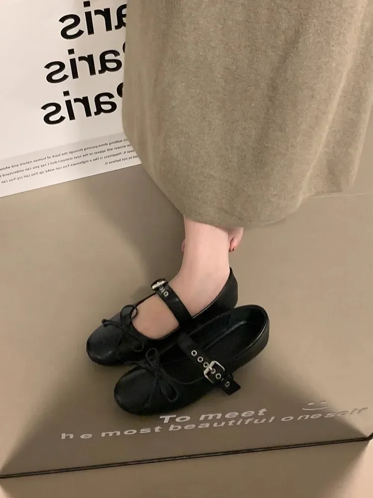 Женские туфли-лодочки в японском стиле Туфли Мэри Джейн с круглым носком