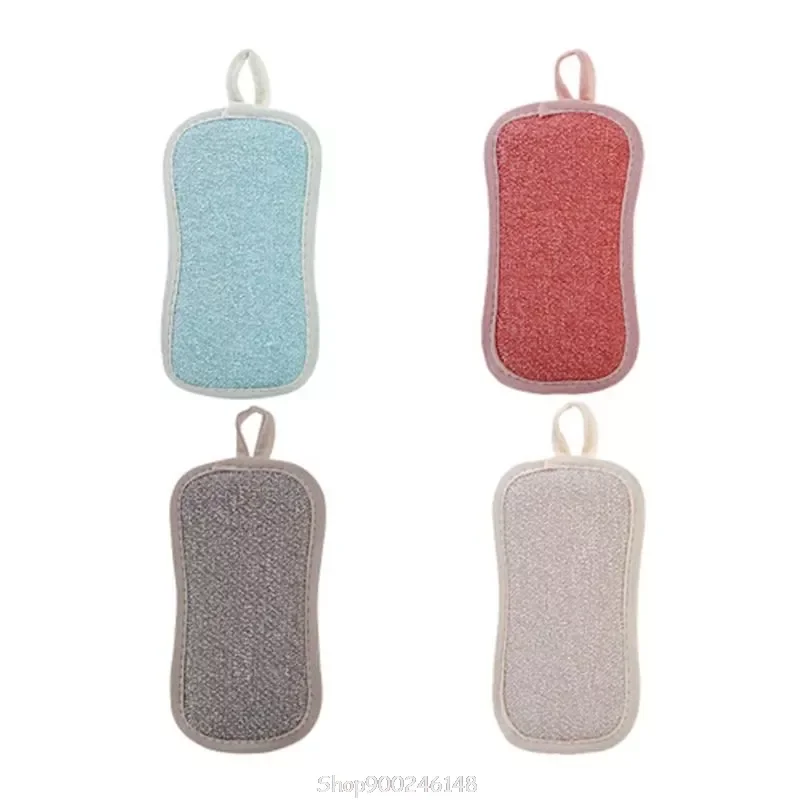 

4 Pcs Double Sided Scouring Pad Reusable Microfiber Dish Cleaning Cloths Scrubbing Sponges Dishcloth Au13 20 Dropship