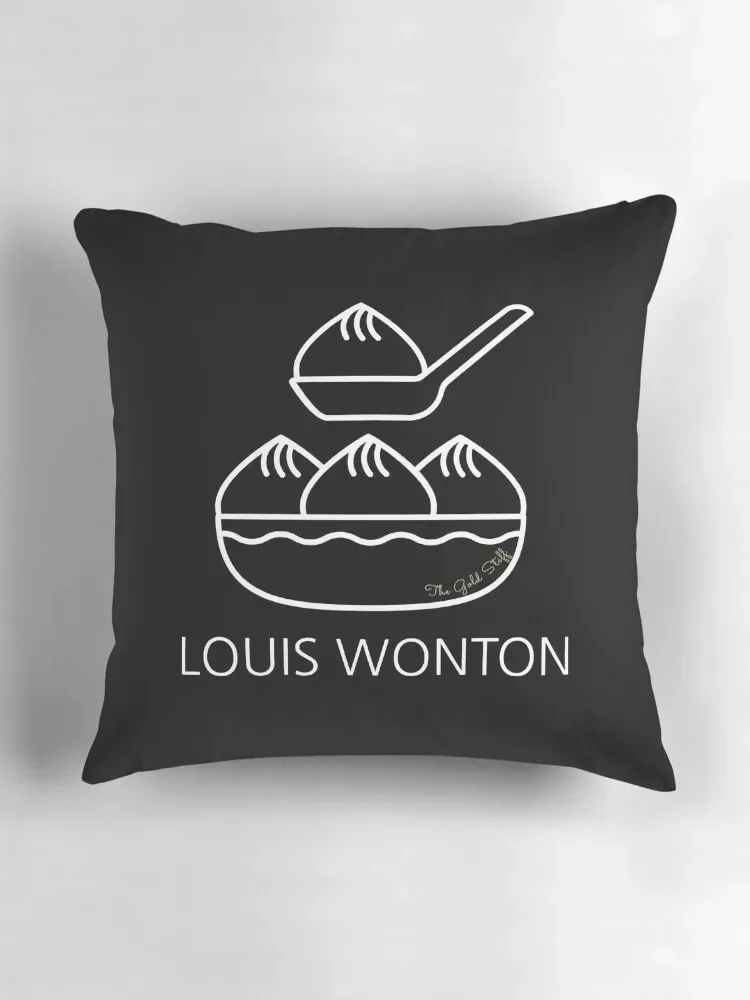 Louis Wonton (Black) x Дизайнерская подушка Foodie Puns Декоративная наволочка Эстетическая