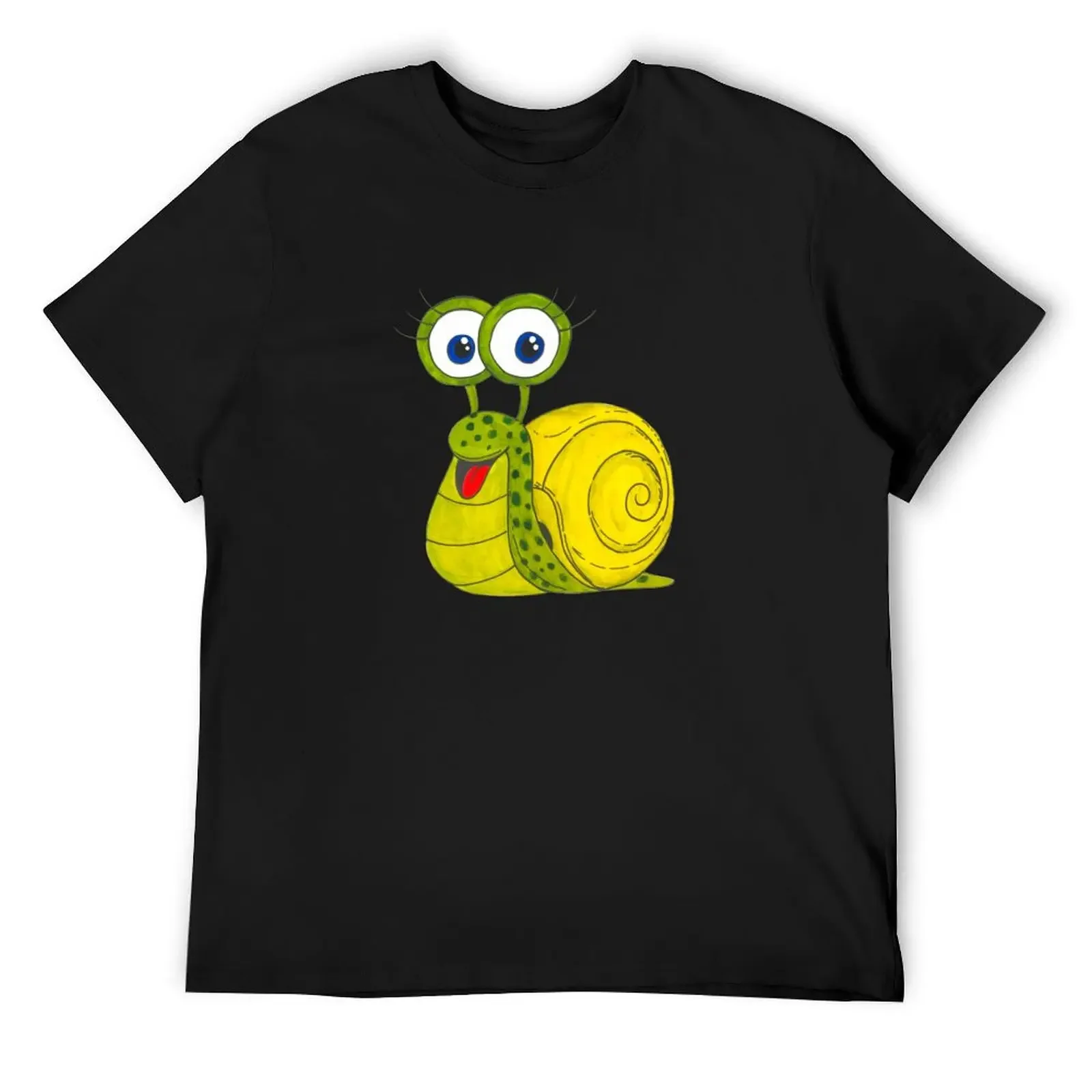 Зеленый улиток Футболка с графикой черные футболки для мужчин набор