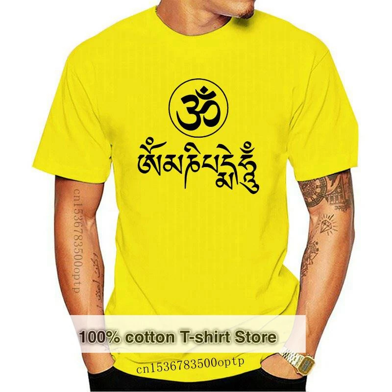 

New JN BUDDHISM OM MANI PADME HUM T Shirt Ethnic Style Men Tibetan Buddhism Thangka Six Words Ring T-shirt Tops Tees Brand Cloth