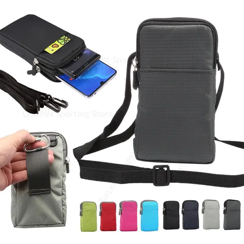 Crossbody Lanyard Canvas Phone Pouch For Oppo Realme 11 10 Pro Waist Belt Clip Wallet Case Bag For Realme 10T 10 S 9 11 Pro Plus