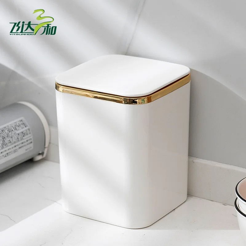 

New Rectangular Trash Can Kitchen Bathroom Toilet Trash Can Living Room With Lid Waste Bin Nordic Garbage Bin