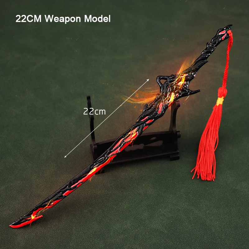 

22 см, Naraka Bladepoint игровой периферический, модель металлического оружия, Реплика тайского меча, миниатюрное искусственное оружие