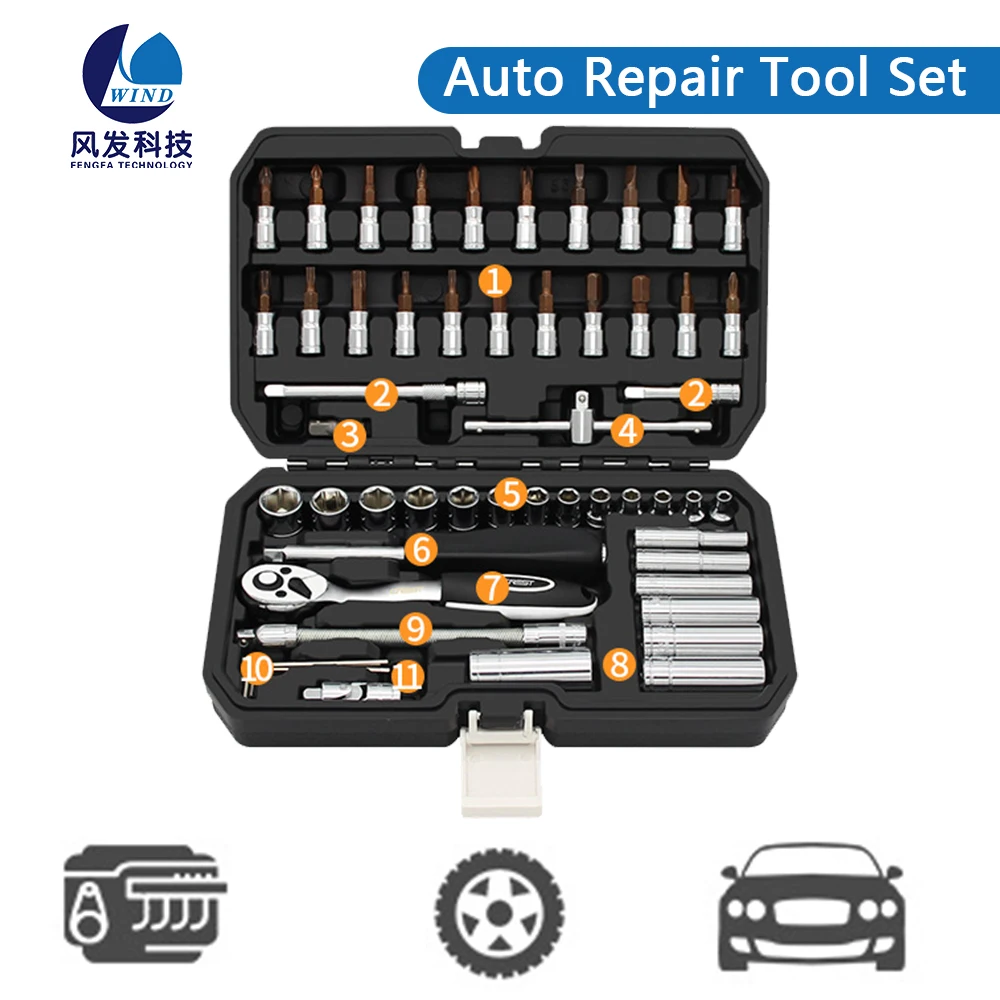 Автомобильные механические инструменты профессиональный набор гаечных ключей с