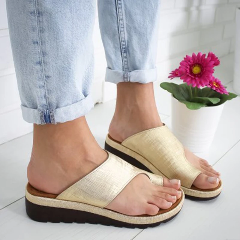 

Women Slippers Pointed Shoes Comfortable Platform Ladies Sandals Flat Wedge Heels Open Toe Ankle Beach