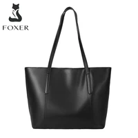FOXER New Office Lady Premium Tote Bag Split Leather Woman Handbag Large Capacity Versatile Female Shoulder Bag Top Handle Purse