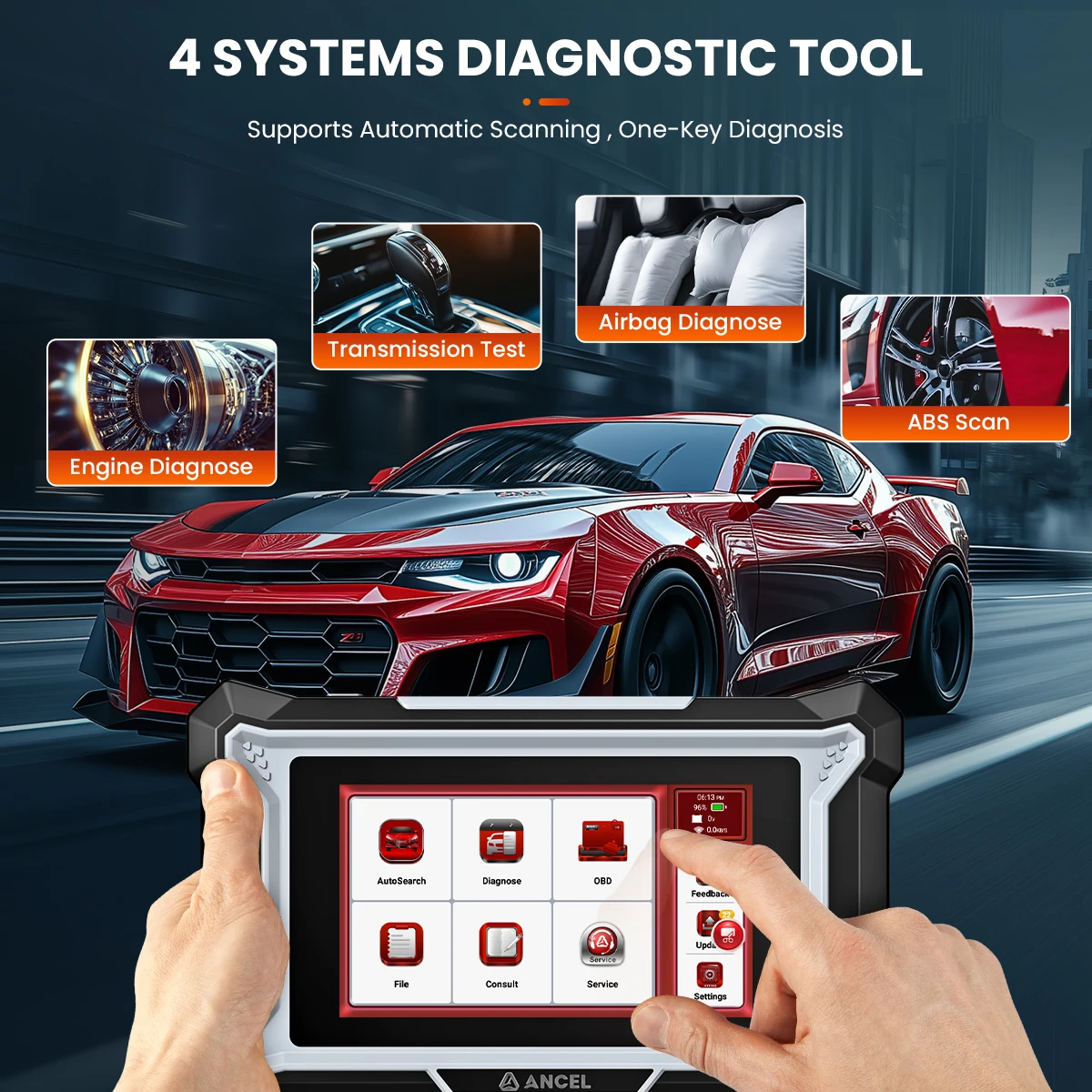 Автомобильный сканер ANCEL DS200 OBD2 ABS SAS EPB TPMS Oil 15 сброс D.PF Regen OBD 2 автомобильный