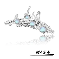 masw fashion jewelry hairclip for women girl original design high quality brass metal hairpin hair claw clips headwear