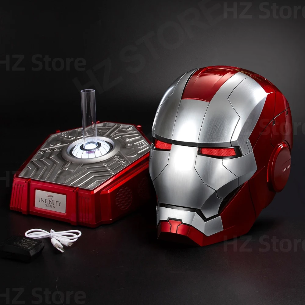 

Электрический шлем Marvel Железный человек, Bluetooth Колонка 1:1 MK5 RC, голосовое управление, Jarvis Ironman, Хэллоуин, косплей, шлемы, игрушка для подарка