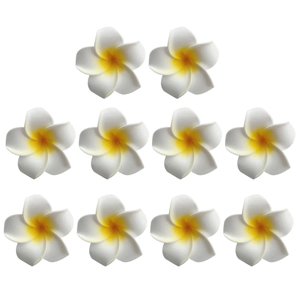 

10 Pcs Wedding Hair Clip Frangipani Headdress Girl Accessory Hairpin Beach Artificial Eva Summer Hawaii Style Miss