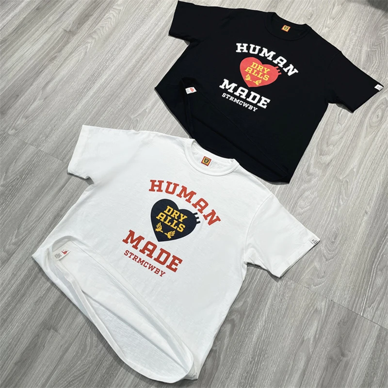 

HUMAN MADE Heart Dryalls Graphic T Shirt Men Women Harajuku HUMAN MADE Logo T-shirts Casual Tops Tee Graphic Anime Clothes y2k