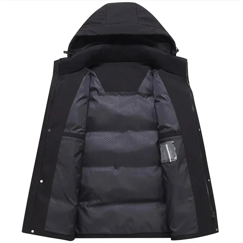 Мужские короткие пальто с перьями для мужчин среднего возраста зима 2025 Новинка 90%