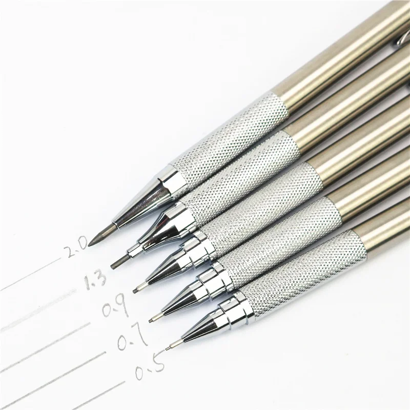 

Stainless steel mechanical pencil 2.0 1.3 0.9 0.7 0.5 Black School student writing art painting professional pen