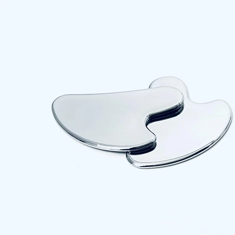 

Скребок из нержавеющей стали для массажа лица, инструмент для гуаша, подтяжка лица, подтяжка кожи, охлаждающая металлическая контурная доска для спа