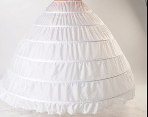 White New 6 Hoops Petticoats Bustle for Ball Gown Wedding Dresses Underskirt Bridal Accessories Crinolines Skirts