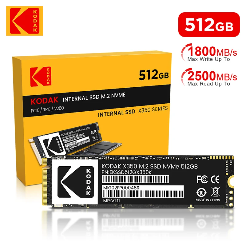 

Kodak SSD PCIe NVME Gen3 x4 m.2 ssd hard drive W 1800MB/S 256GB 512GB 1TB Internal Solid State Drive Hard Disk laptops Desktop
