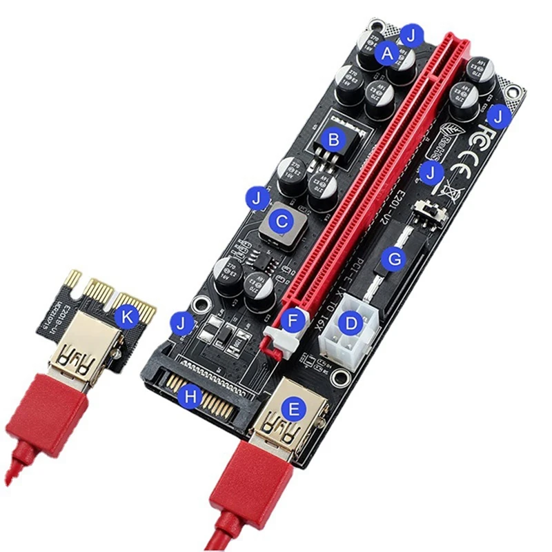 Кабель-адаптер для видеокарты 10 5 1X To 16X PCI-E кабель-удлинитель VER009S PRO