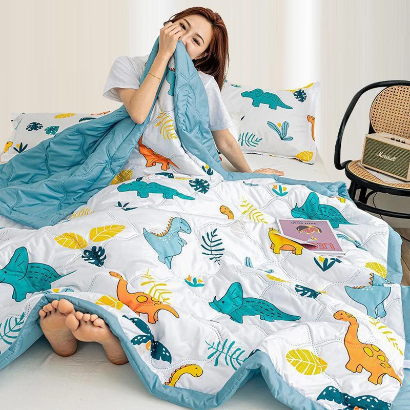 

WOSTAR весенне-летнее стеганое тонкое одеяло, покрывало с принтом, одеяло для взрослых и малышей, роскошное двуспальное постельное белье, размер king 180x200