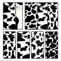 white black cow pattern case cover for google pixel 6 6pro 5a 4a 3 4 xl 5 pro 4g 5g 4xl bag black thin shell soft luxury