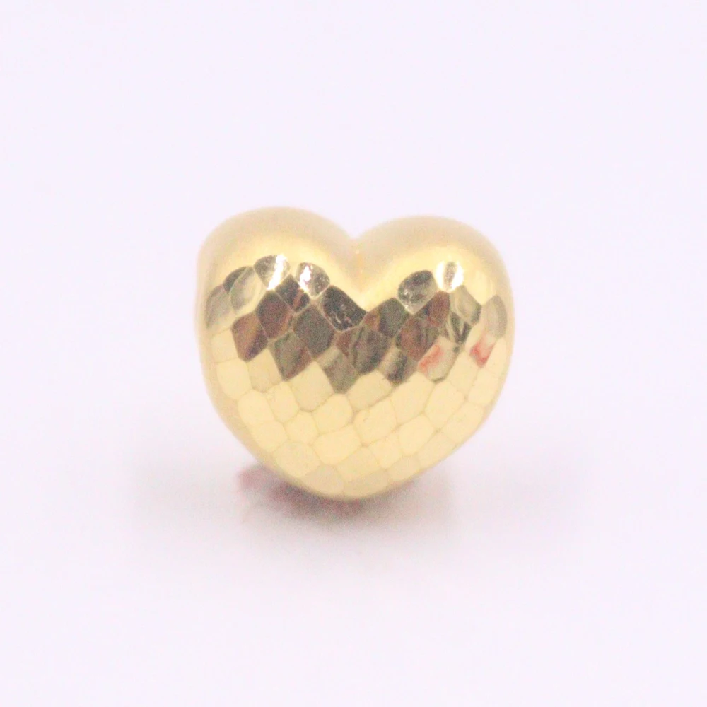 

1PCS Real 999 24k Yellow Gold Pendant For Women 3D Carved Star Loving Heart Loose Bead Charms 0.6-0.7g