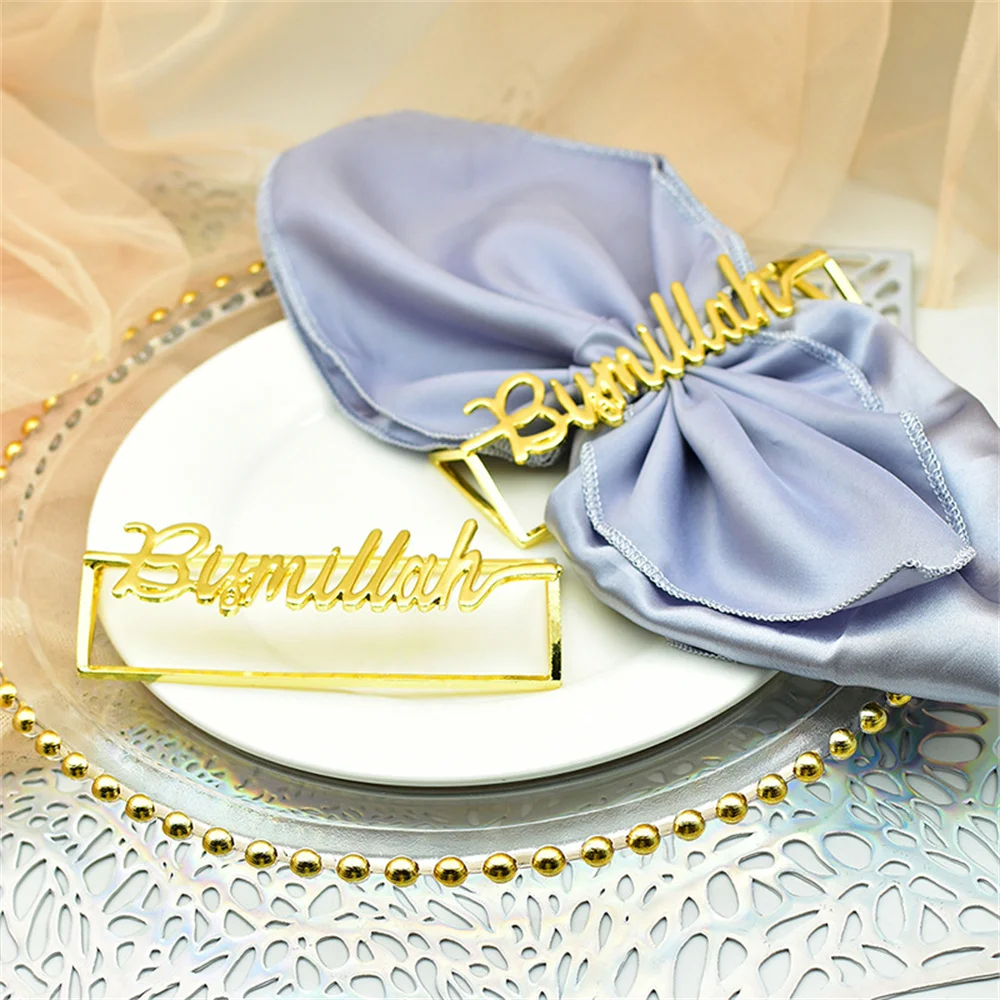 

12/PCS New creative English letters bismillah napkin ring napkin ring napkin buckle free shipping