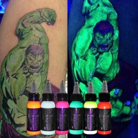 8 colors fluorescent tattoo pigment night light inks professional semi permanent microblading body makeup easy coloring inks