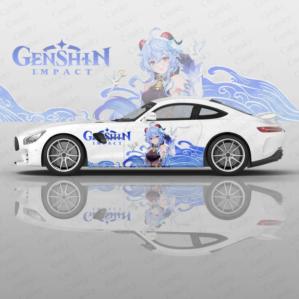 Аниме Genshin ударные автомобильные наклейки на заказ виниловая наклейка с боковой