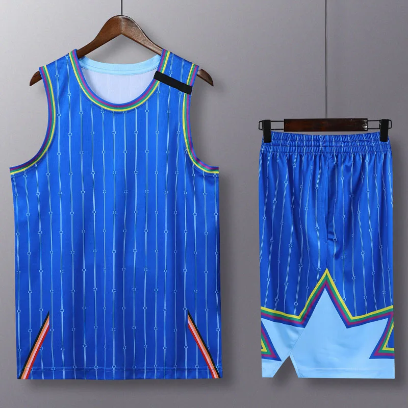 

Men Basketball Jersey Sets Blank Uniforms Team Training Vest Shorts Sports Suit Custom Number Name Print Breathable Tracksuits