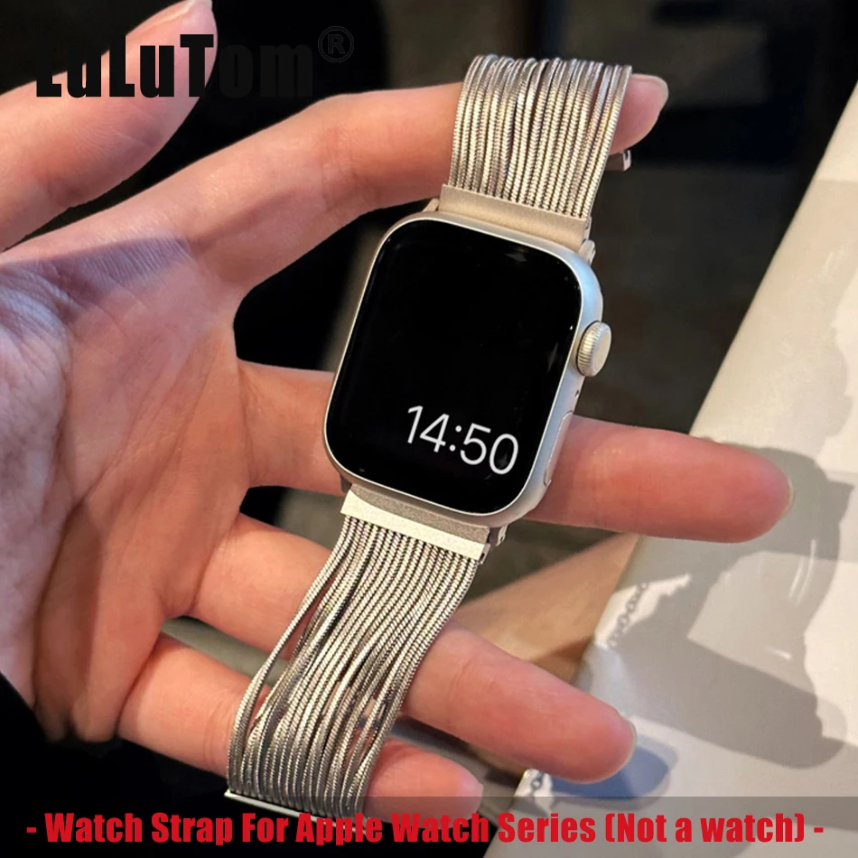 Модный металлический ремешок для Apple Watch Series 9 8 7 6 5 SE 38/40/41/42/44/45 мм роскошный