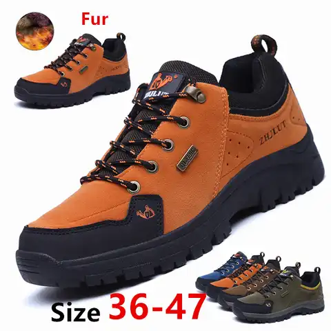 High Quality genuine leather Hiking Shoes Non-Slip Men's Autumn Sneakers Hiking Shoes Men's Shoes Hiking Shoes Sneakers