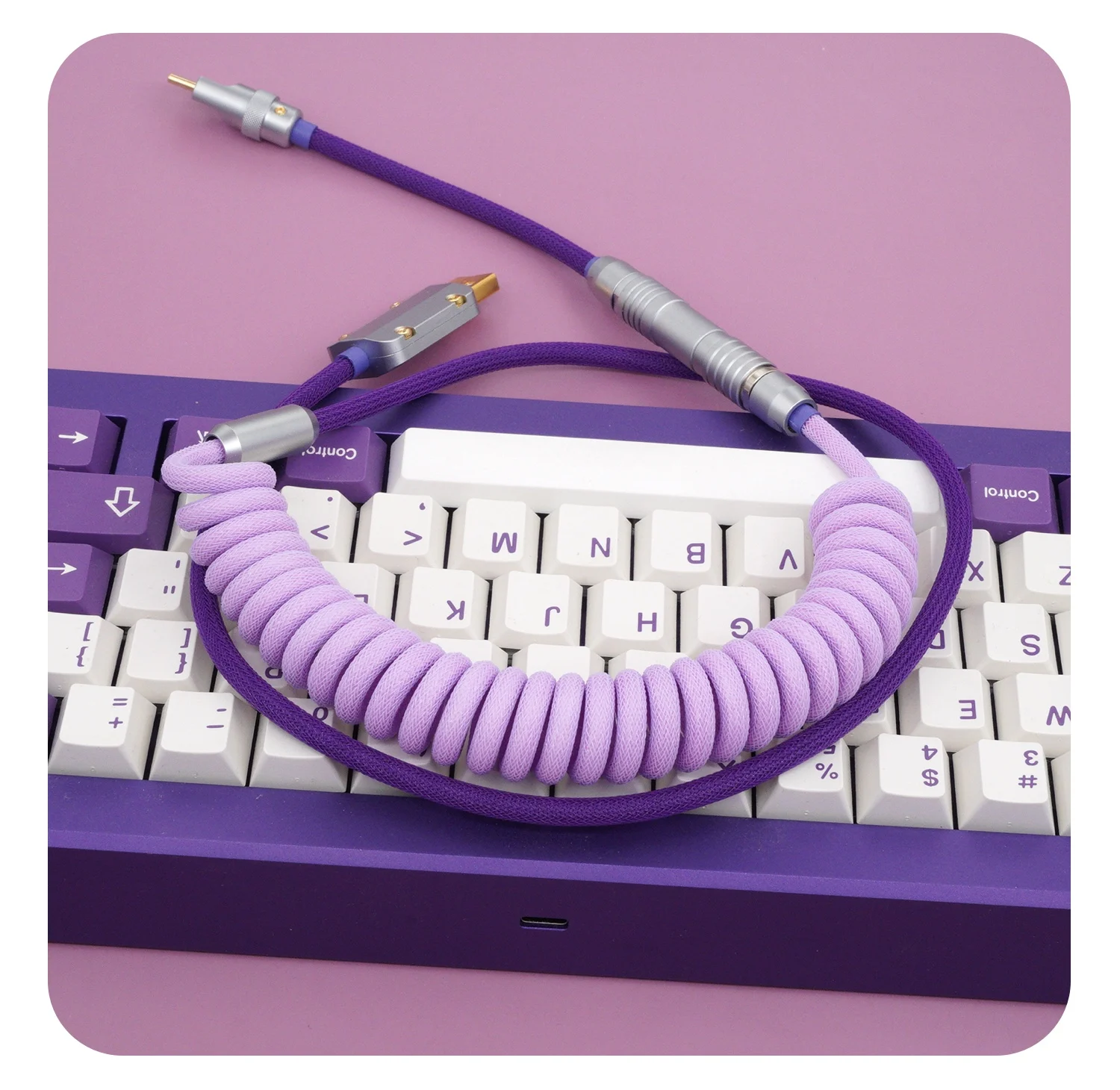 Spot GeekCable custom mechanical keyboard data line GMK theme SP key cap line lavender + purple