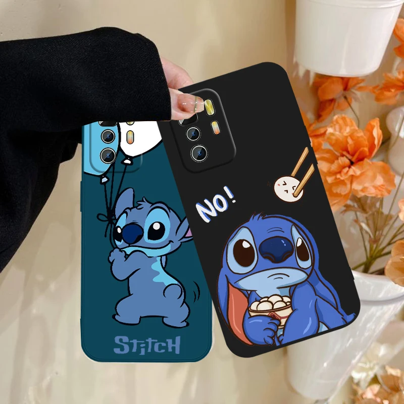 

Cartoon Cute Fashion Trend Stitch Phone Case For Xiaomi Redmi Note 11T 11 11S 10T 10 9T 9S 9 8T 8 7 6 5 Pro Liquid Rope Soft TPU