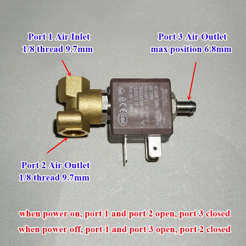 Фото Электрический латунный соленоидный клапан JYZ-3 AC 220V 230V G1/8