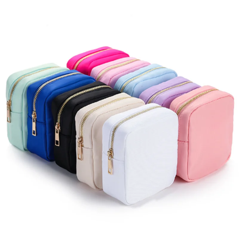 

New Waterproof Nylon Durable Toiletry Bag Cosmetic Bag Solid Color Female Makeup Bag Travel Toiletry Beauty Makeup Bag Organizer