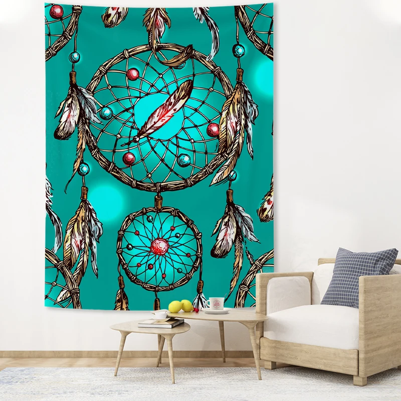 

Psychedelic Dreamcatcher Tapestry Wall Hanging Animals Portrait Witchcraft Bohemian Indian Home Decor Tapestry Mystery Curtains